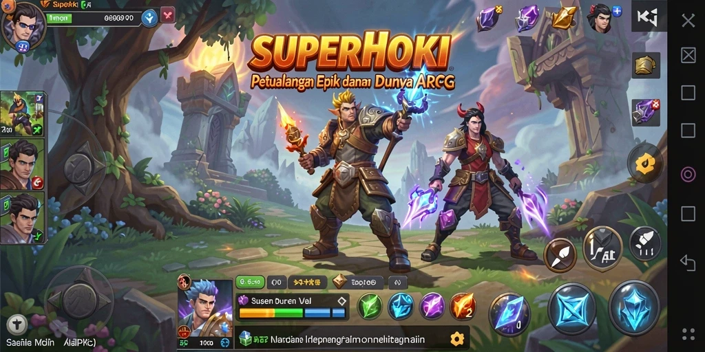 Tampilan gameplay SUPERHOKI dengan aksi pertarungan yang intens.