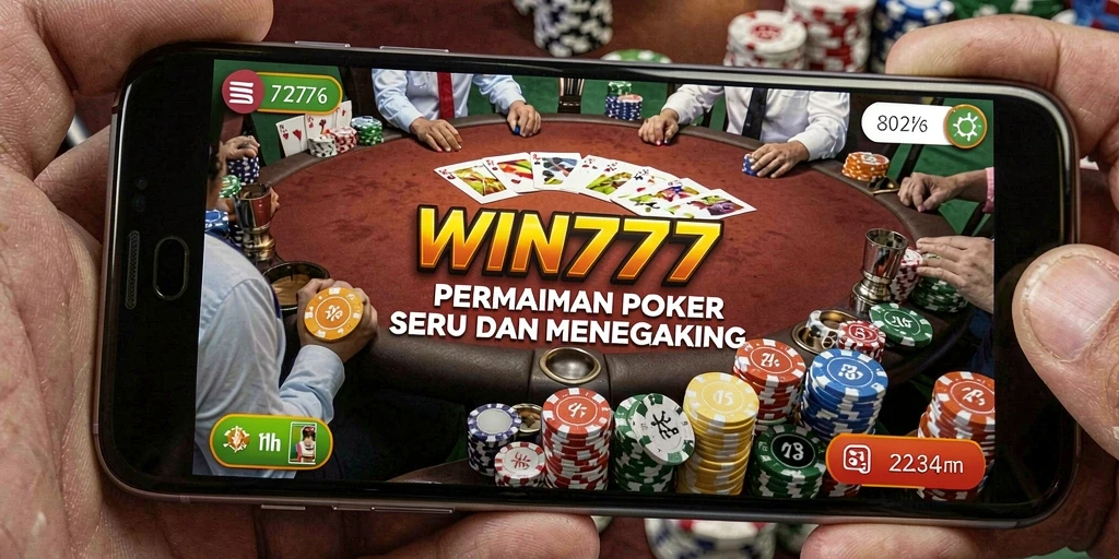 Tampilan menawan dari gameplay poker di WIN777.